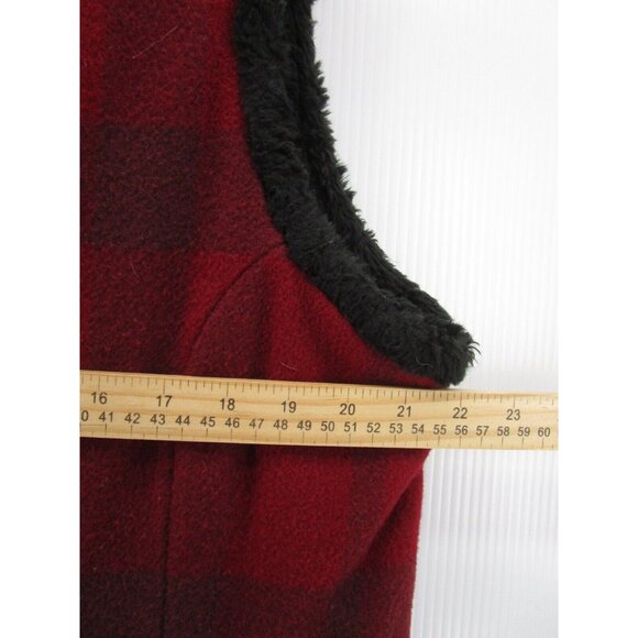 Woolrich Jacket Large Wool Vest Coat Flannel Plaid Sherpa Lining Thick - Picture 4 of 9